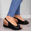 Sandals femme coin 2022 Summer rétro dames sandalias peep toe boucle femelles décontractées couture sandalss pour femmes