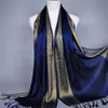 Abbigliamento etnico 60 * 180 cm Musulmano Argento Oro Filato Sciarpa Hijab Foulard islamico con nappa Foulard Femme Musulman Turbante Arabo Avvolge la testa