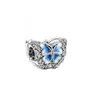 Authentic 925 Sterling Silver Bead 2022 Spring S925 Blue Butterfly Sparkling Charm Fits Pandora Bracelet Argent DIY Beads for Jewelry Making