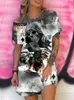 Party Dresses Skull Print For Women Gothic Short Sleeve Summer Dress Off Shoulder Loose Y2k Tank Women's Clothing 2022Party