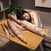 Creative 58150Cm Saury Plush Toy Simulation Fish Plush Pop Funny Pet Animal Toy Stuffed Soft Pillow Gift for Kids ldren J220729