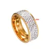 Wedding Rings Hip Hop Iced Out Full CZ Bling For Women Men Gold Color Stainless Steel Lovers Couple Fashion Jewelry 2022Wedding