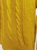 Pullover tinta unita Street trendsetter lavorato a maglia e girocollo manica lanterna camicia a fondo giallo