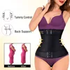 Velssut Corset Taille Trainer voor vrouwen Fajas Colombiaanas Bodi Shaper latex Slankriem Zwart stalen Boned gewichtsverlies riem 220513