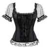 Bustini Corsetti Corsetto vittoriano Abito completo Abiti bustier gotici Costume vintage retrò Elegante clubwear estivo Top Gonna Set FashionBus