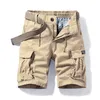 MENS Summer Cotton Army Tactical Cargo Fashion Khaki Multipocket Cash Short Pants Shorts Men 220712