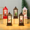 Luci notturne Lanterna del vento di Natale Babbo Natale Vista interna Decorazioni portatili Ornamenti per finestreNotte