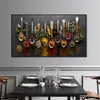 Modern Canvas Wall Art Fruit Foods Poster Stampa Pittura per la cucina Decorazione domestica Uva Vino Immagini a parete per sala da pranzo