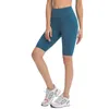 L066 Short de yoga taille haute Pantalon de survêtement décontracté coupe ajustée Pantalon moulant élastique sans T-Line Short de sport de couleur unie Femme Nake Feeling Five Cents Pantalon