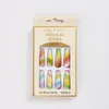 12pcs 24pcs勾配長いco fake nails rainbow ballerinaフルカバーネイルアートのヒント