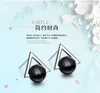 Stud Fashion Silver Plated Women Earrings Jewelry Charm Black Ball Triangle Girls Pearl Lady Party Accessories Moni22