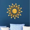 Espejo sol flor arte extraíble pared pegatina acrílico Mural calcomanía hogar habitación decoración 220727
