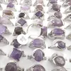 Natural Amethyst Stone Rings Gemstone Jewelry Women039s Ring Bague 50pcs Valentine039s Day Gift9932281