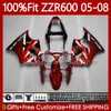 OEM Body Injection Mold For KAWASAKI NINJA ZZR600 05-08 ZX ZZR-600 600 CC 05 06 07 08 Cowling 134No.206 Pearl red 100% Fit ZZR 600 600CC 2005 2006 2007 2008 Fairing Kit