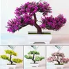 Piante artificiali pino bonsai piccolo albero pentola finte fiori ornamenti in vaso per decorazioni per la casa decorazione da giardino hotel