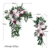 Couronnes De Fleurs Décoratives 2pcs Grand Arc De Mariage Artificiel Fleur Rangée Partie Toile De Fond Guirlande Décor Carte De Bienvenue Signe Guirlande Mur Hangin