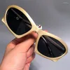 Occhiali da sole Geometria unica Irregolare Hip Hop per uomo Marchio di moda Oro argento Gradiente Occhiali da sole Donna Tonalità fredde Uv400Occhiali da sole Samu22