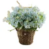 En falsk blomma mini vårhortensia (5 stammar / gäng) 12 "Längdsimulering blåmärken för bröllops hem dekorativa konstgjorda blommor