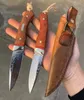 Bettas rechte vaste mesmes Vg10 Damascus Blade Wood met G10 handvat Tactische pocket Hunting Fishing EDC Survival Tool A4104