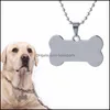 Forme d'os Médaille de chien personnalisée Pet Metal Blank en acier inoxydable double face Carte d'identité militaire Étiquettes gravées Bh2842 Drop Delivery 2021 TagId