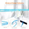Hangers Windbreaker Line Camping Durable Travel Portable Drying Heavy Duty Laundry Line Length Adjustable Non-Slip Indoor Outdoor extra long 10 meters clothesline