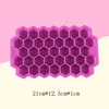 Molde de cubo de bandeja de hielo de silicona para el hogar con cubierta Honeycomb 37 Grid Whisky Box Hockey 220509