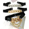 Bälten Elastic Gold Chain Belt Tassel Metal Stretch Cummerbunds Plus Size Corset For Women Dress Waistband Leather Ceinture Femme1099197