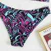 Kvinnors badkläder Veilk Bikini Set Women Swimsuit Halter Neck Sling Rems High midje Swimming Suits Female Push-Up Bra Beachwear