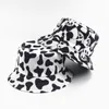 Berets koeomkeerbare zwarte witte panda zebrapatroon emmer hoeden visserscaps voor vrouwen Summerberets pros22