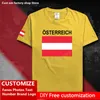 Österreich Land Flagge T-shirt DIY Custom Jersey Fans Name Nummer Marke Baumwolle T-shirts Lose Casual Sport T-shirt AT AUT 220616
