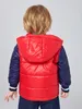 Toddler Boys Color Block Letter Pattern Hooded Puffer Coat SHE