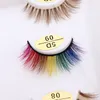 Color Mink Eyelashes Dramatic Long Colorful False Eyelash Cosmetic Fake Colored Eye Lash Extension Party Cosplay Halloween Makeup Strip Lashes