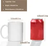 11 oz Sublimation Blank Ceramic Coffee Mugs White Mug Blanks for Coffee Soup Tea Milk Latte Hot Cocoa
