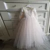2-14 anni in pizzo Tulle Flower Girl Dress Bows Childre
