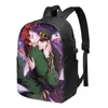 Casual USB Backpacks Cartoon Backpack Men Women School Bag Teenage Laptop Bizarre Adventure Knapsack Lightweight