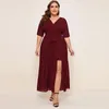 Casual Dresses Elegant Party För Kvinnor Mesh Midi Dress Ladies Wedding Evening Club Outfits Batwing Sleeve Self Belted Wrap