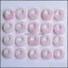 Encantos 18 mm Cristales de piedra natural Gogo Donut Colgantes de cuarzo rosa Cuentas para la fabricación de joyas Mjfashion Drop Entrega 2 Dhj6O