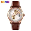 designer watches automatic mens Skmei brand mechanical watch hollowed out trend belt waterproof rose gold versatile men's Watches