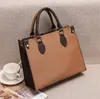 Womens Shoulder Bags ONTHEGO Fashion Leather totes Designers Handbags Bag Purse Flower Ladies Casual Tote Female HandBag