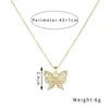 Pendant Necklaces Super Flash Zircon Butterfly Necklace Women's Geometric Copper Sweater Chain Fashion Women Jewelry WholesalePendant