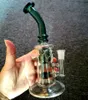 Green 10 inch Glass Water Oil Dab Rigs Bong Hookahs with Multiple Holes Filter Recycle Smoking Pipe with Bowl