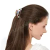 Kobiety półkole kwas octowy klipsy do włosów średniej wielkości kwiatowy wzór kucyka do włosów Europa dama nakryć sznurka