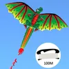 Barn söta 3D -dinosaurie Kite Barn Flying Game Outdoor Sport Spela Toy Garden Tygleksaker gåva med 100m linje 2206026747157