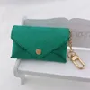 Fashion Unisex Designer Keychains Key Pouch Fashion leather Purse keyrings Mini Wallets Coin Holder 19 colors2458432