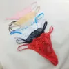 Aléatoire femmes Sexy Mini slips sans couture culotte Transparent dentelle tongs femme sous-vêtements G-string t-back string