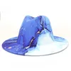 Print Fedora Hats для женщин Мужчины Мужчины Шляпа Шляпа Федорас Человек Джаз Топ Шляпа Женский Мужской Широкий Красивый Крышка Мода Осень Зимние Кин Партийный Рождественский Подарок 2022 10 Цвета