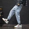 Celana Kargo Hip Hop Streetwear Baru Jeans Pria Pelari harun elastis di pakaian pria music gugur dan musim semi 220817