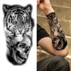 NXY Temporary Tattoo Forest Tiger s for Men Women Kids Lion Skull Cross Sticker Black Compass Skeleton Tatoos Leg Thigh 0330