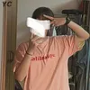 ハラジュクの男性/女性半袖ウルザングTシャツカラーレタープリント居心地の良いファッションストリートウェアTシャツバギー韓国トレンディBFトップ220708