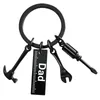 Edelstahl-Vater-Schlüsselanhänger mit Hammerschlüssel und Schraubendreher für Vatertags-, Geburtstags- oder Weihnachtsgeschenke